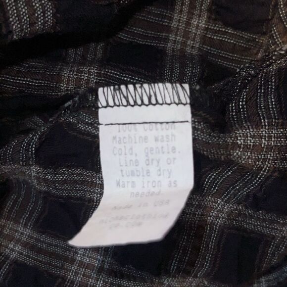 NICHE NILGUN DERMAN Plaid Lagenlook Asymmetrical Lightweight Over shirt-M - Picture 9 of 9